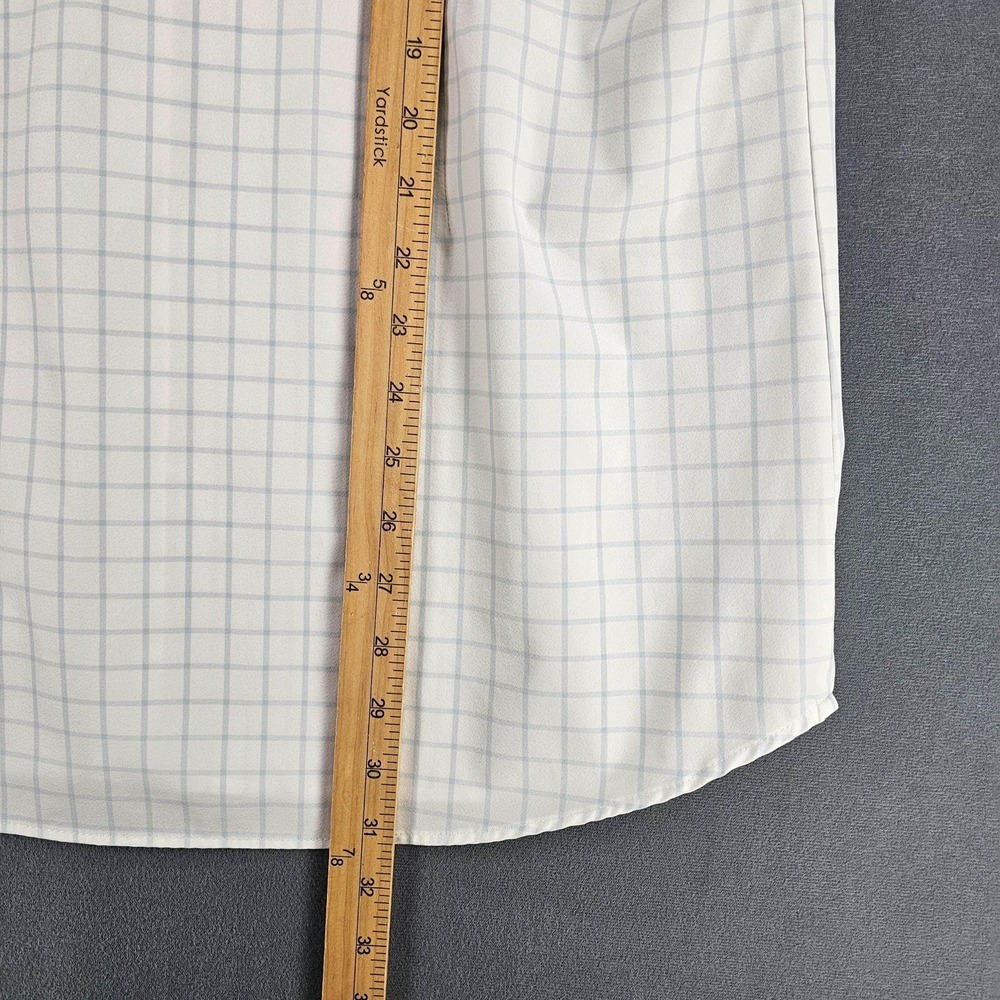 Mizzen+Main Leeward Dress Shirt Mens XL White Check Trim Fit Non Iron Stretch - Picture 8 of 9